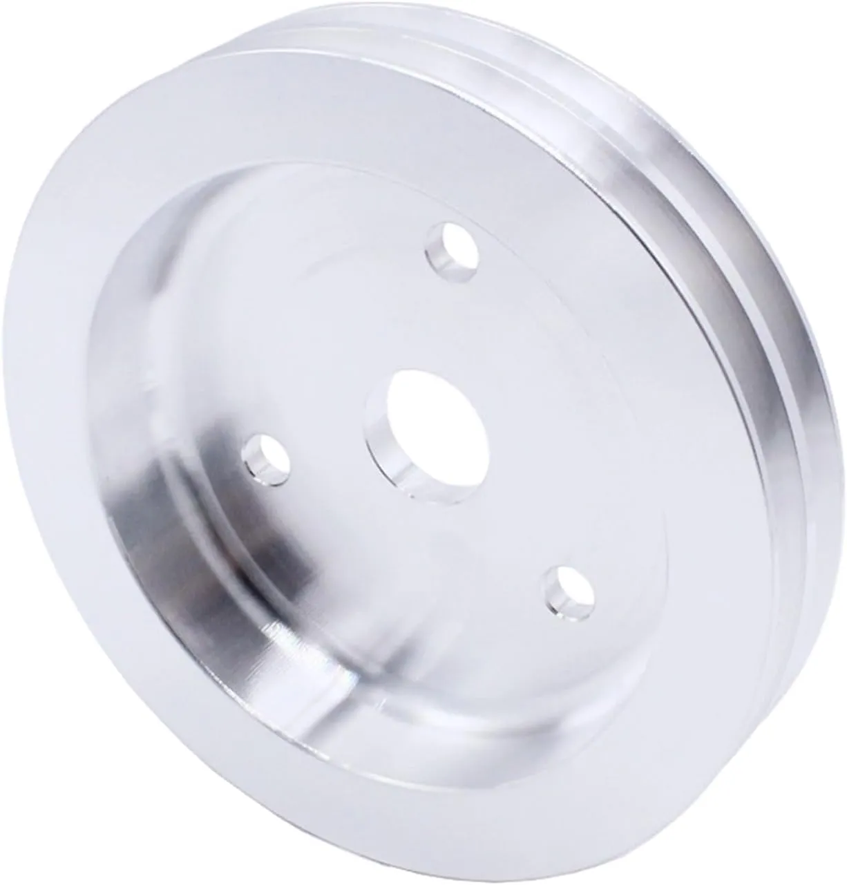 SWP Short Water Pump Double-Groove Crankshaft Pulley For Chevy SBC 350 400 Billet Aluminum