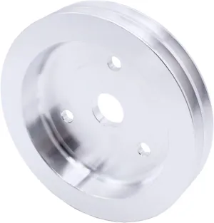 SWP Short Water Pump Double-Groove Crankshaft Pulley For Chevy SBC 350 400 Billet Aluminum