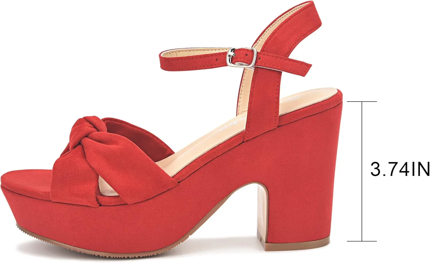 syztsho Women's Platform Heels Ankle Strap Sandals Peep Toe Suede Wedges Sandal Fashion Wedding Sexy Dress Block Chunky High Heel Pumps