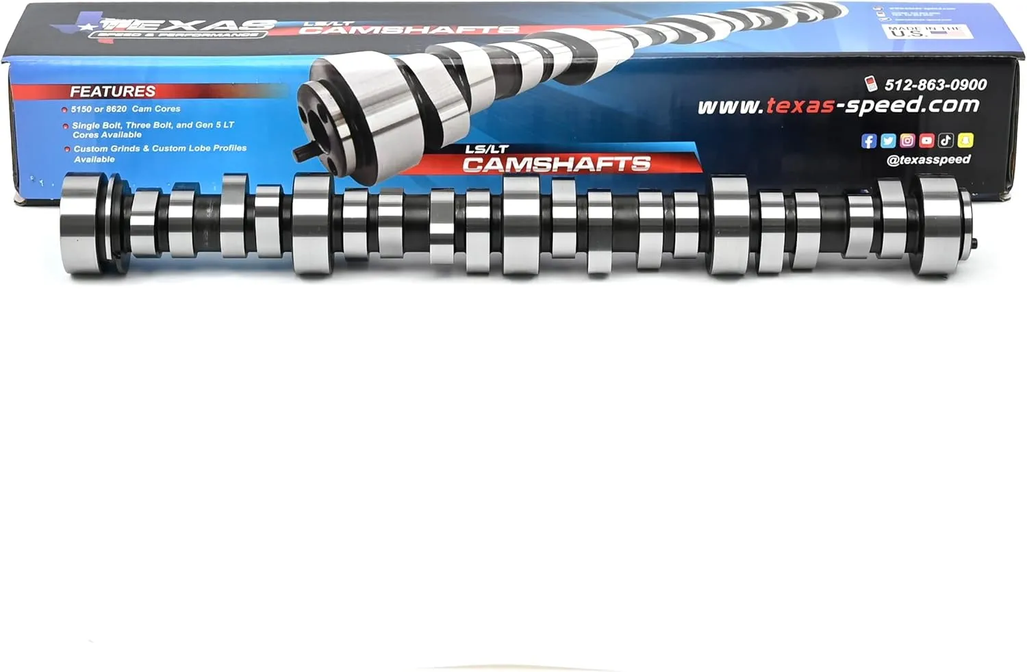 Texas Speed Stage 3 Turbo Cam 5.7 6.0 Cathedral Stage 3 Cam LS Camshaft for Boost LS1 LS6 LQ4 LQ9 LS2 L76 L77 LY6 L96 LFA LZ1 (Camshaft, Spring Set, Pushrods & Gaskets)