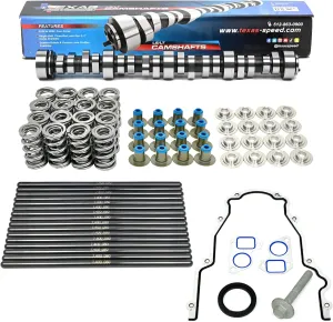 Texas Speed Stage 3 Turbo Cam 5.7 6.0 Cathedral Stage 3 Cam LS Camshaft for Boost LS1 LS6 LQ4 LQ9 LS2 L76 L77 LY6 L96 LFA LZ1 (Camshaft, Spring Set, Pushrods & Gaskets)