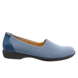 Trotters Jake T1464-433 Womens Blue Mesh Slip On Loafer Flats Shoes