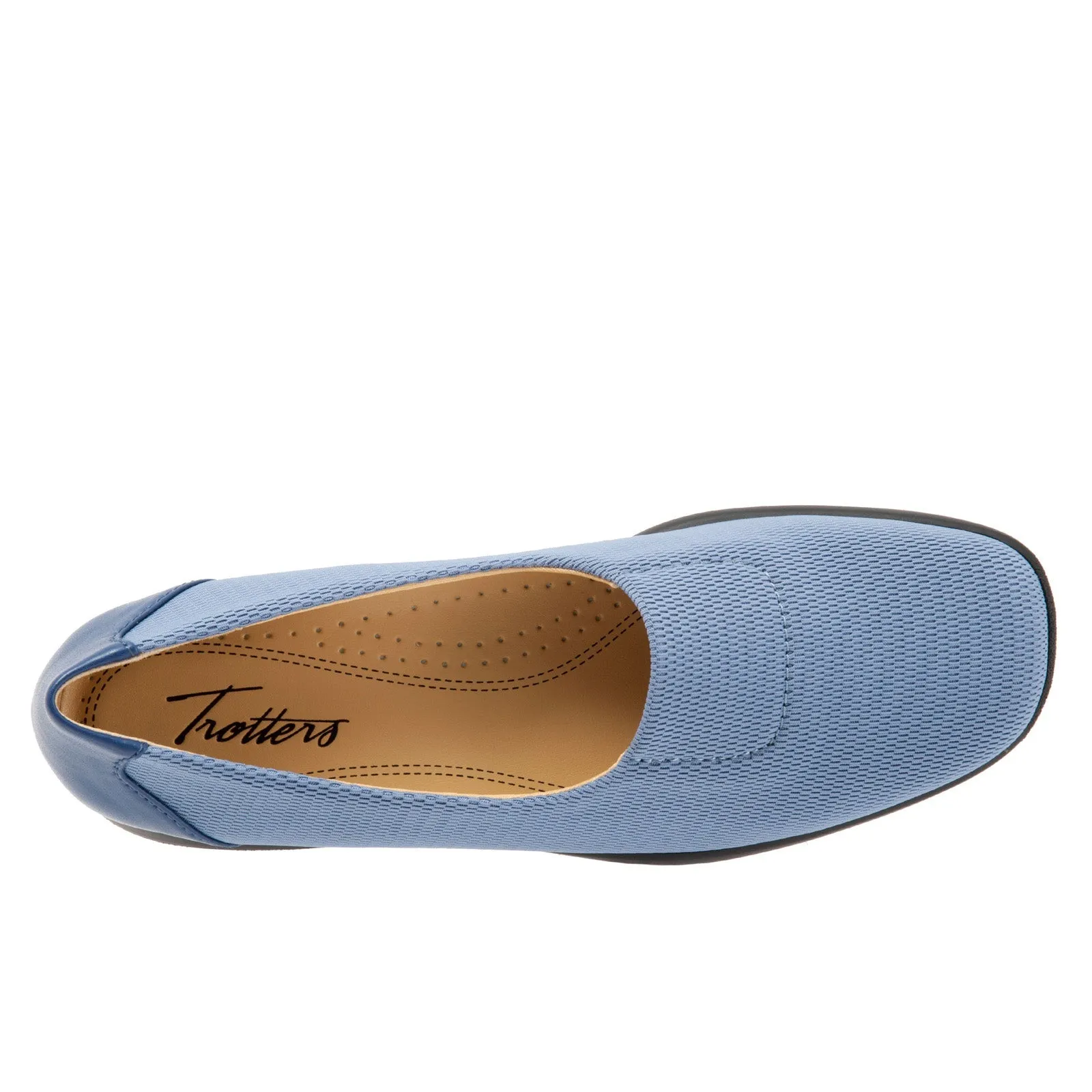 Trotters Jake T1464-433 Womens Blue Mesh Slip On Loafer Flats Shoes