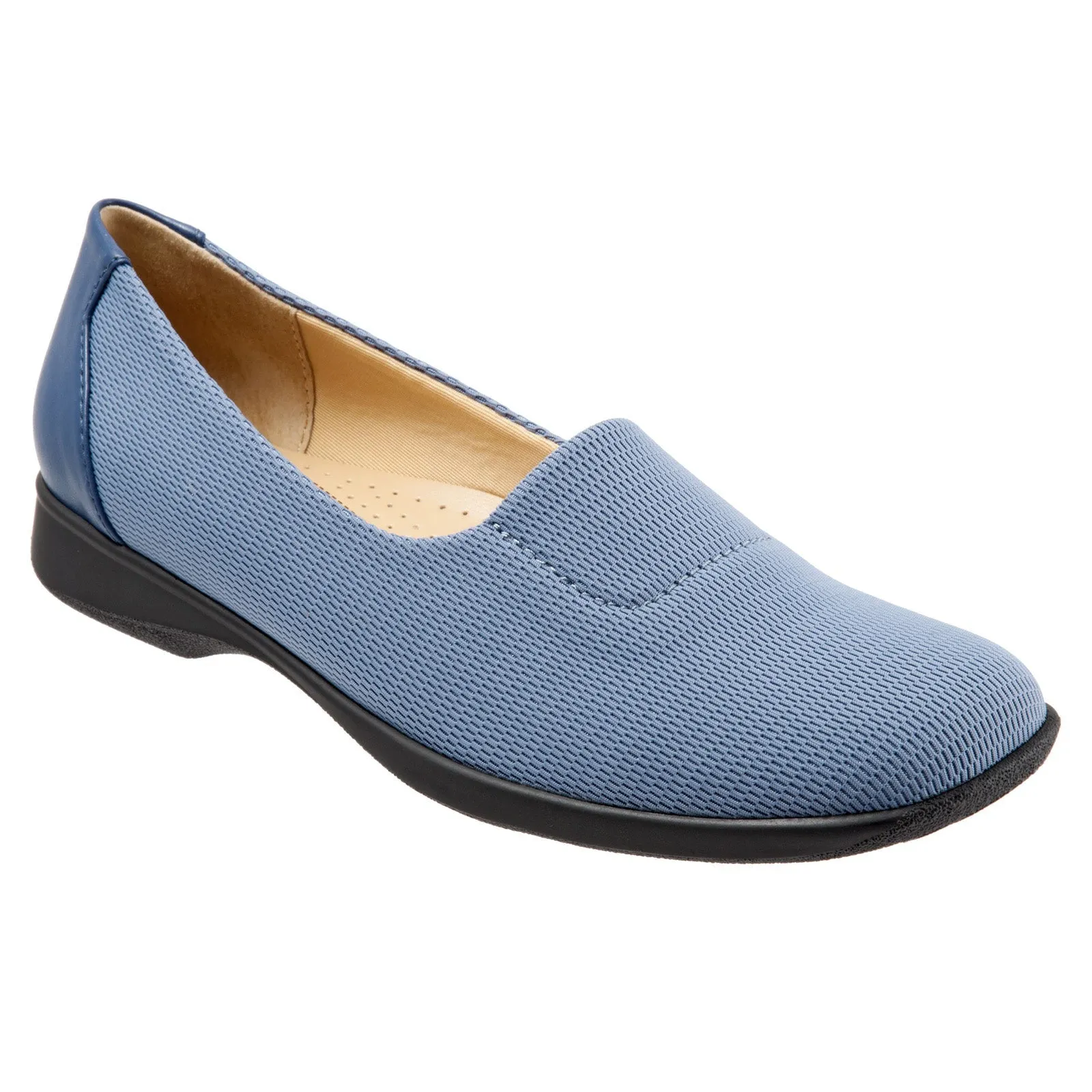 Trotters Jake T1464-433 Womens Blue Mesh Slip On Loafer Flats Shoes