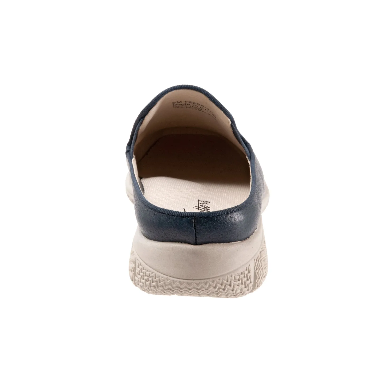 Trotters Uma T2238-400 Womens Blue Narrow Leather Slip On Mule Flats Shoes