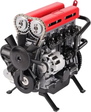 Turbocharged 4-Cylinder Engine Model Kit That Works Metal Assembly DIY Car Engine Model Kit 360 pcs DM111