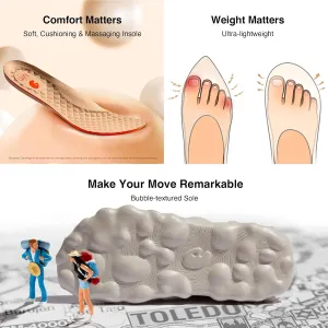 UIN Women's Plush Walking Shoes Chunky Slip On Lightweight Art Travel Fashion Sneaker Toledo Series