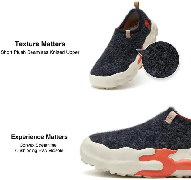 UIN Women's Plush Walking Shoes Chunky Slip On Lightweight Art Travel Fashion Sneaker Toledo Series