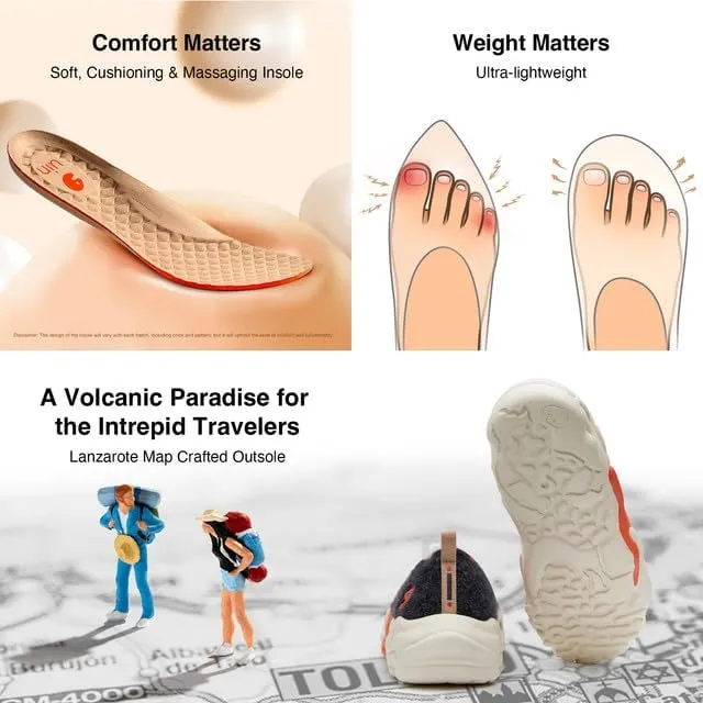 UIN Women's Plush Walking Shoes Chunky Slip On Lightweight Art Travel Fashion Sneaker Toledo Series