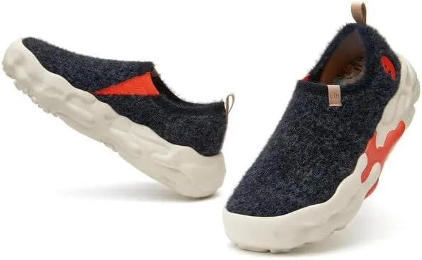 UIN Women's Plush Walking Shoes Chunky Slip On Lightweight Art Travel Fashion Sneaker Toledo Series