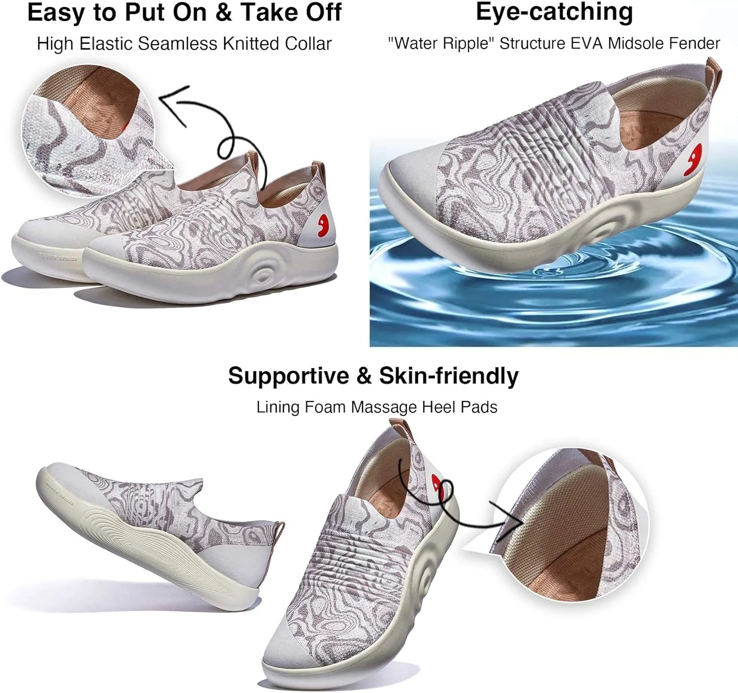 UIN Women's Slip On Walking Shoes Art Travel Lightweight Comfort Fashion Sneaker Mahon Series