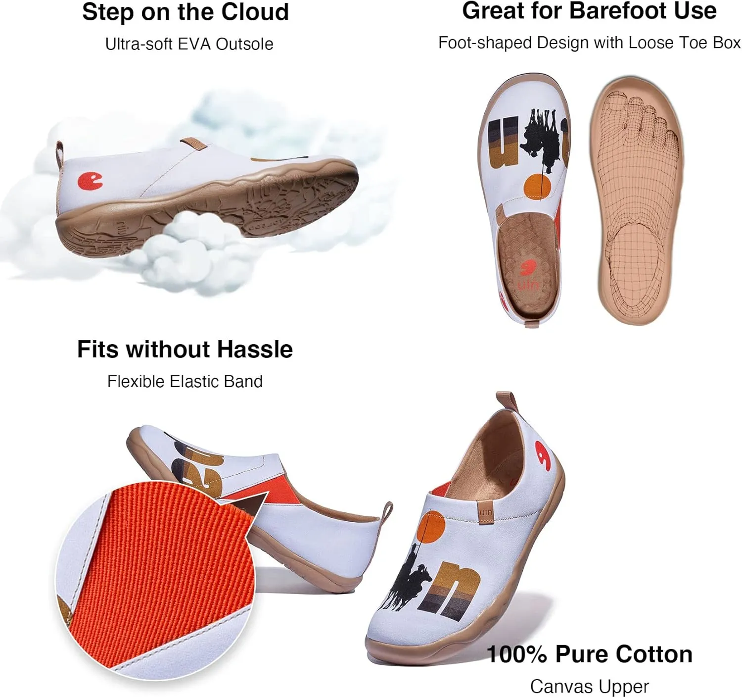 UIN Women's Walking Travel Shoes Slip On Microfiber Casual Loafers Lightweight Comfort Fashion Sneaker Toledo