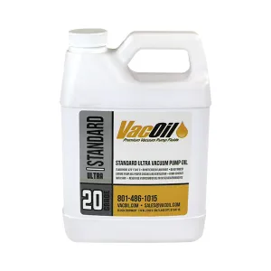 VacOil® 20 Grade Vacuum Pump Oil | 1 Quart for Edwards, Welch, Leybold, Agilent, High Grade, Molecularly Distilled & Increases Vacuum Pump Life