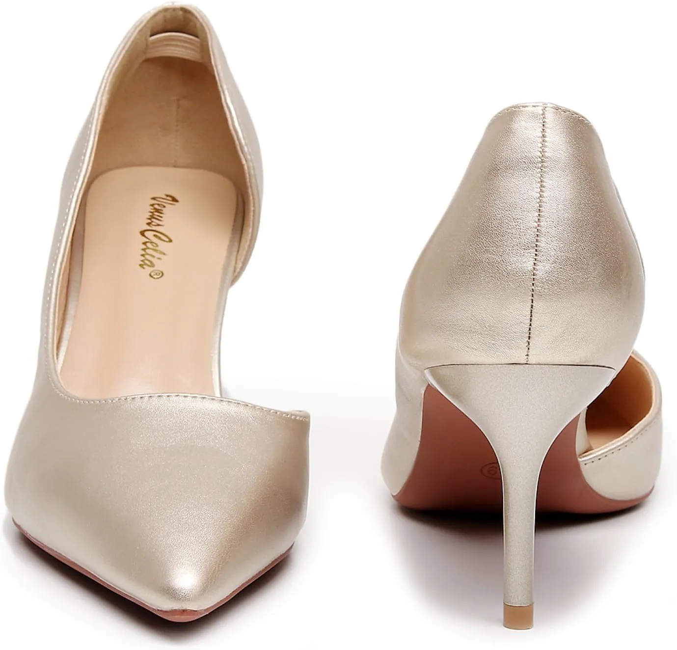 VenusCelia Women's D‘Osay Dress Pump Stiletto Heel Shoes