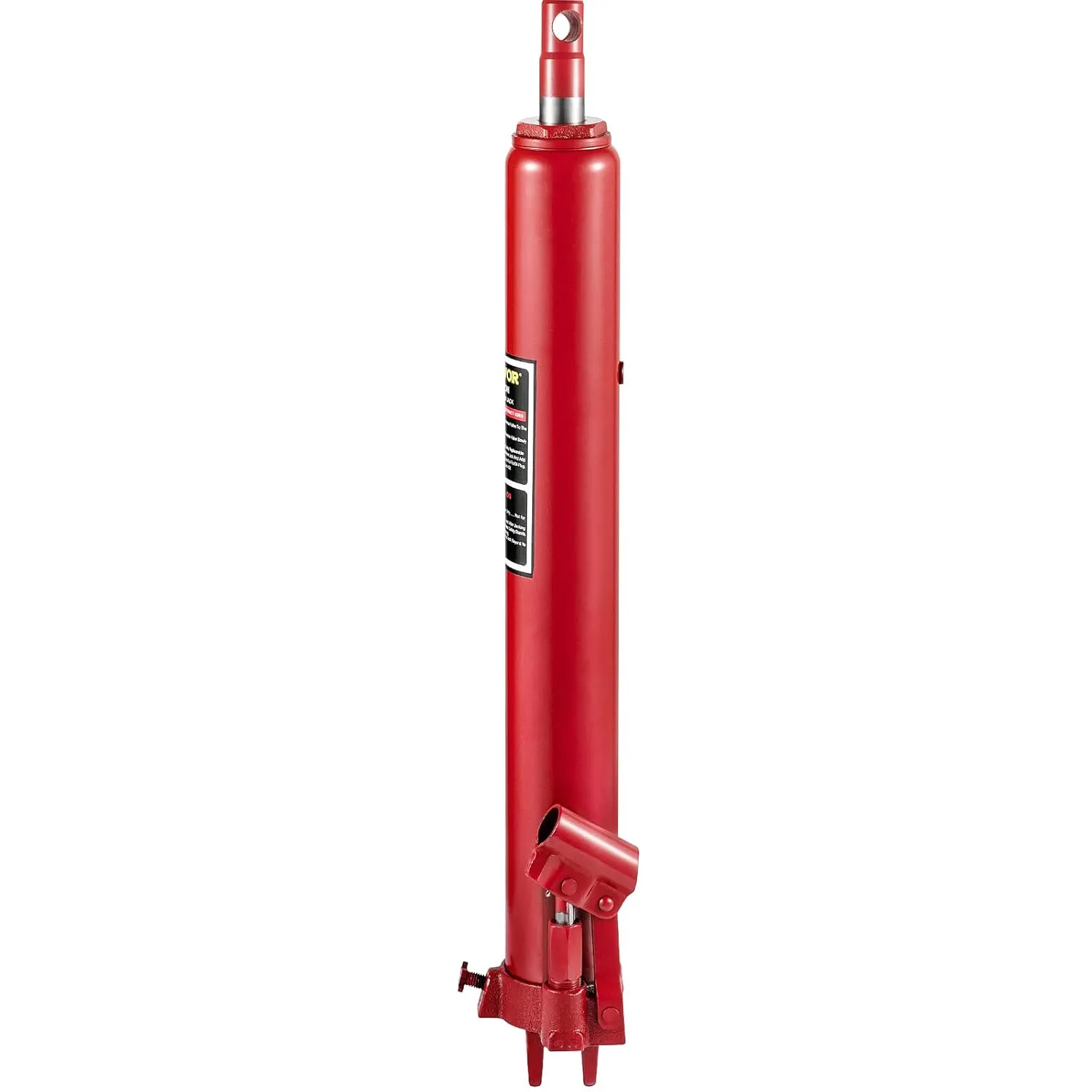 VEVOR Hydraulic Long Ram Jack, 3 Tons/6600 lbs Capacity, with Single Piston Pump and Clevis Base, Manual Cherry Picker w/Handle, for Garage/Shop Cranes, Engine Lift Hoist, Red