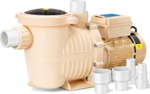 VIVOHOME 2.0HP 115V Variable Speed Pool Pump, Self-Priming Energy Saving, 3 Schedules 1.5" & 2" Inlet w/Strainer Basket for in/Above Ground Pools