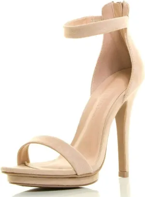 Wild Diva Women's Ankle Strap Heeled Sandal