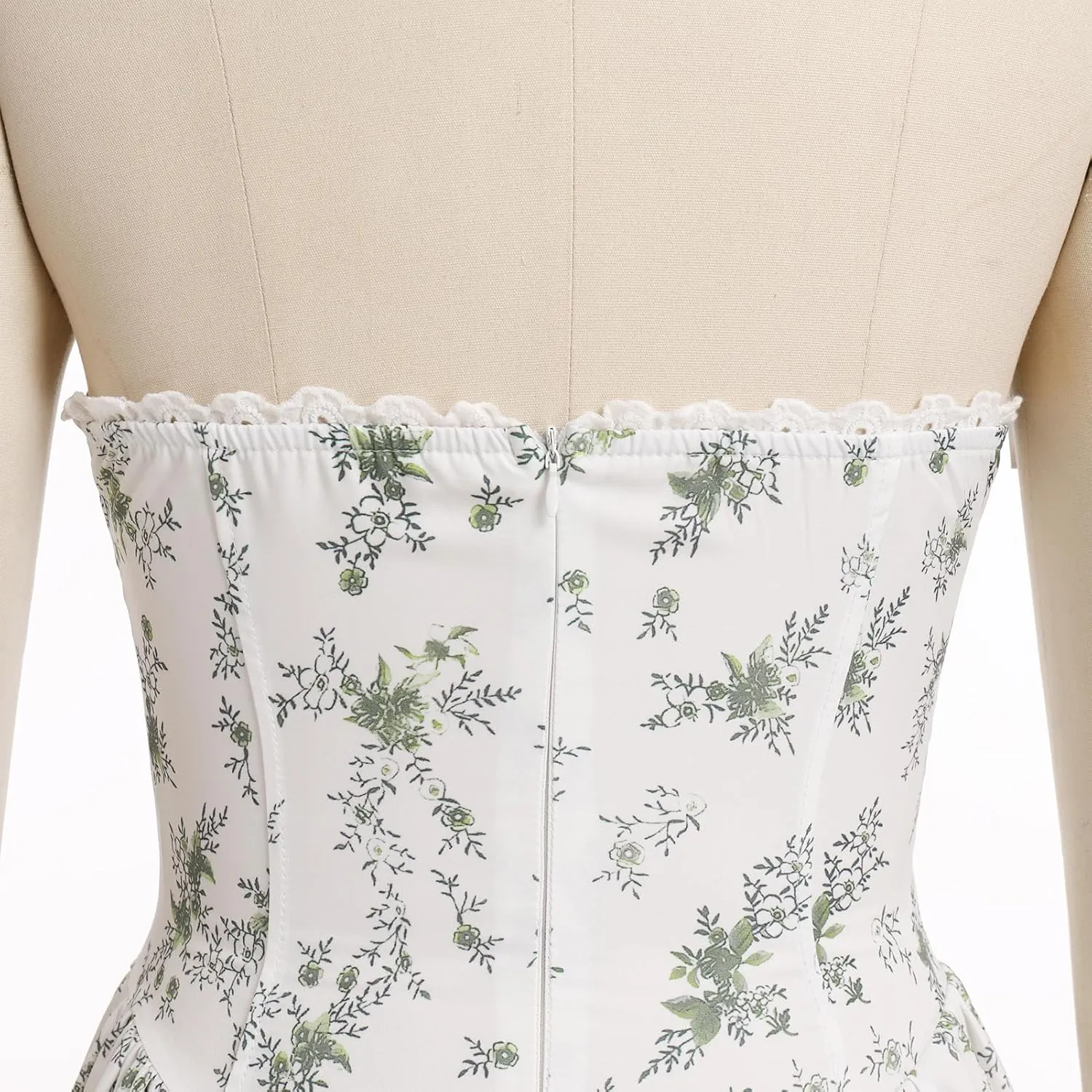 Women Floral Corset Dress Summer Dresses Boho Flowy Adjustable Halter Neck Lace Up Midi Dresses A Line Casual Sundress