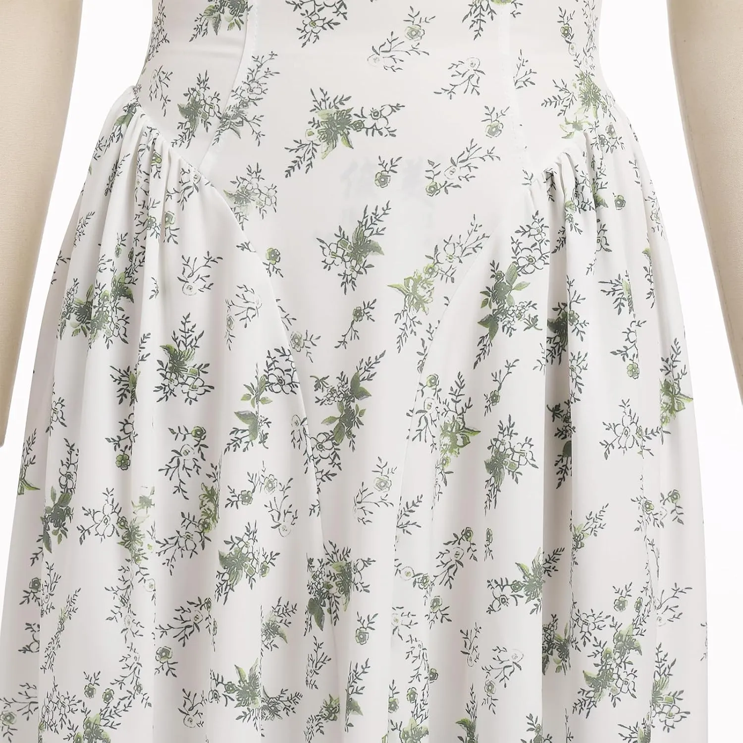 Women Floral Corset Dress Summer Dresses Boho Flowy Adjustable Halter Neck Lace Up Midi Dresses A Line Casual Sundress