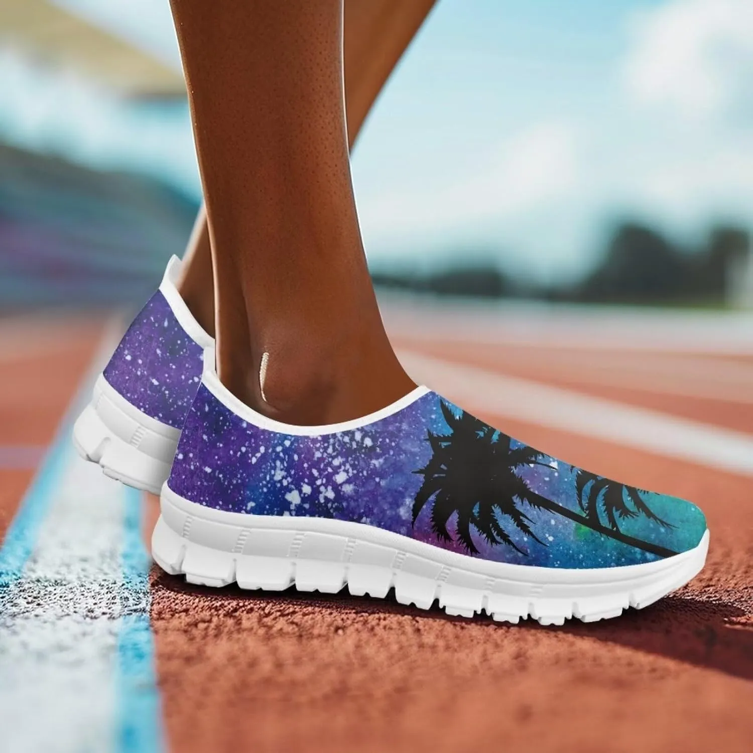 Women Low Top Casual Sneaker Slip On Soft Flat Loafers Comfortable Walking Sports Shoes for Outdoor Athletic Running