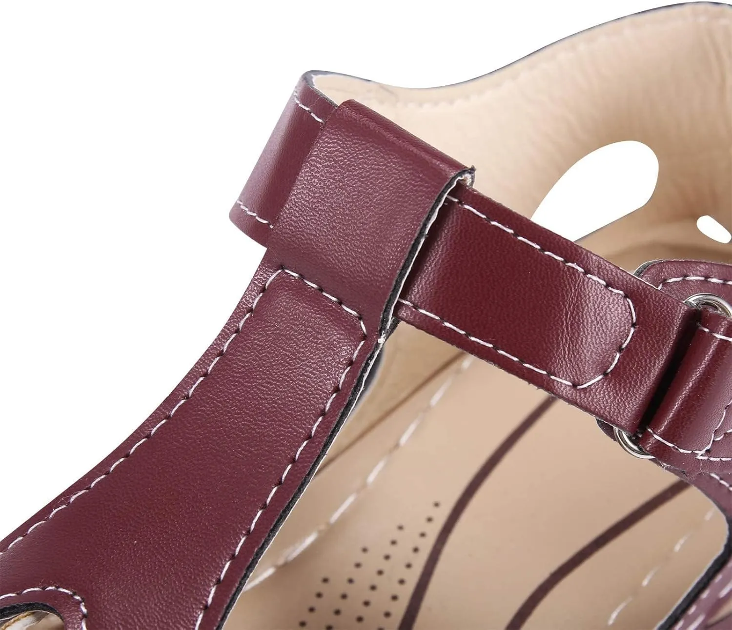 Women'S Ankle Strap Closed Toe Orthopedic Sandals Comfy Wedge Platform Beach Hook and Loop Gladiator Sandals Casual Bohemia Outdoor Hollow Sandals