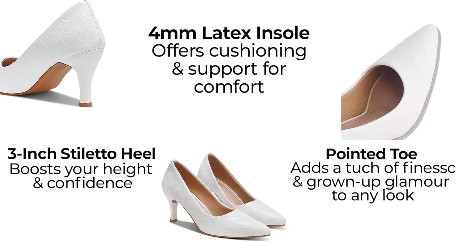 Women’s Classic Black Heels – Pointed Toe High Heel Pump – Elegant Stiletto Heels for Office, Party, or Evening Wear