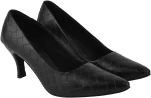Women’s Classic Black Heels – Pointed Toe High Heel Pump – Elegant Stiletto Heels for Office, Party, or Evening Wear