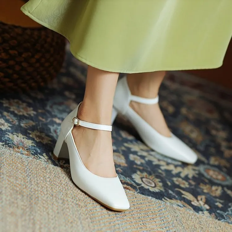 Women's Classic Round Heel Mary Janes Pumps