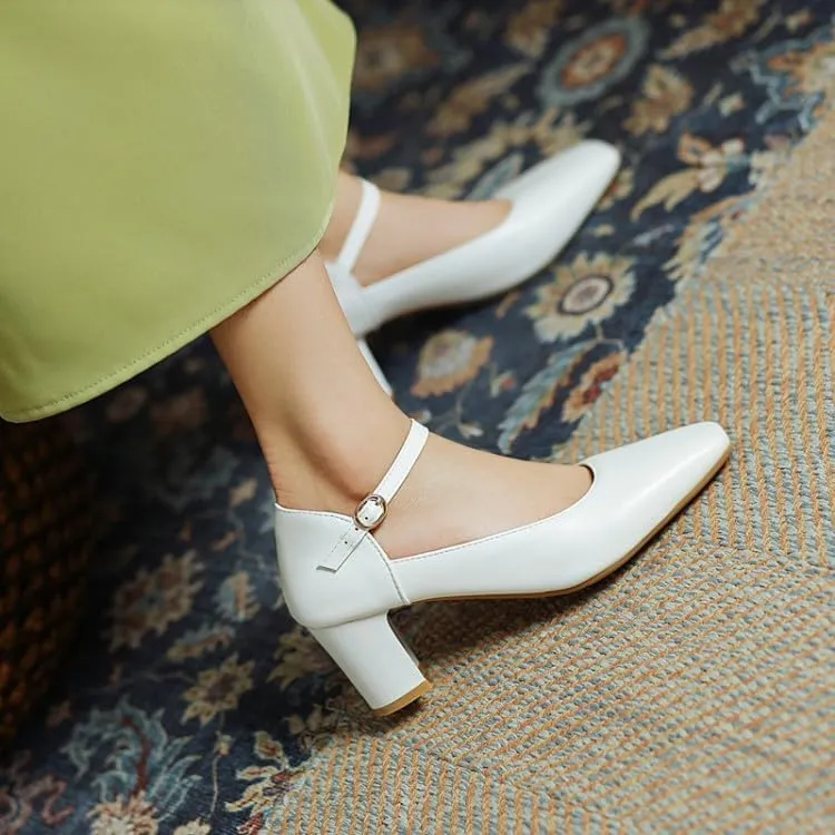 Women's Classic Round Heel Mary Janes Pumps