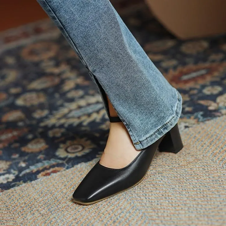 Women's Classic Round Heel Mary Janes Pumps