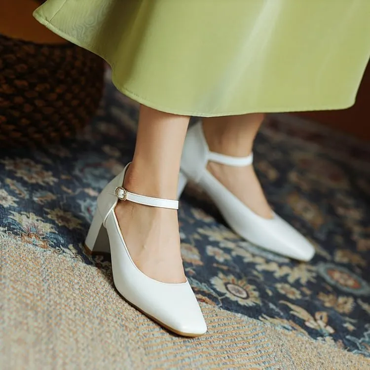 Women's Classic Round Heel Mary Janes Pumps