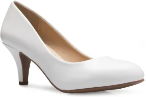 Women's Comfort Classic Round Toe Kitten Low Mid Heel Dress Pumps