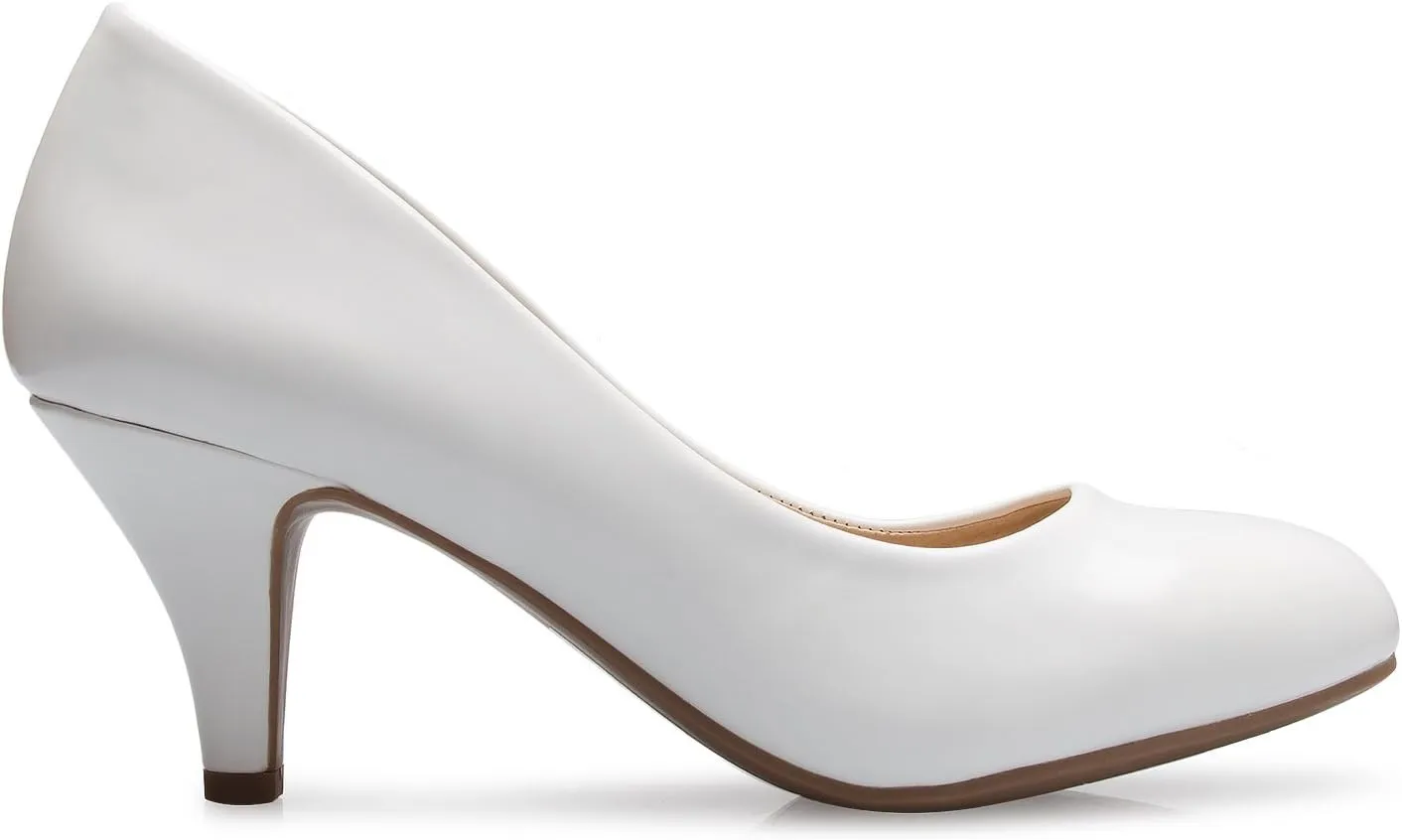 Women's Comfort Classic Round Toe Kitten Low Mid Heel Dress Pumps