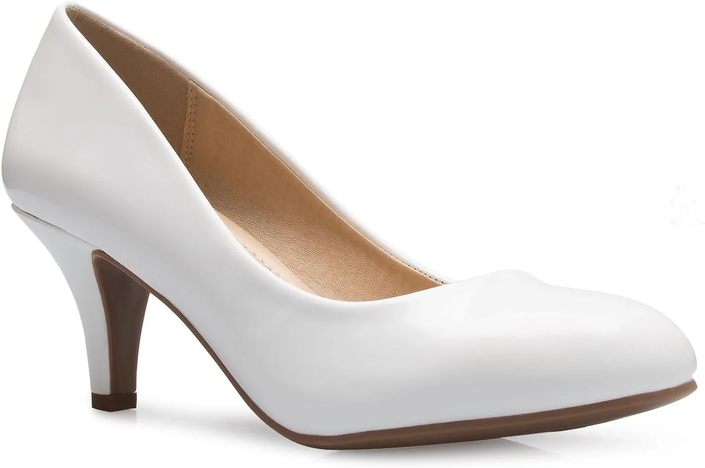 Women's Comfort Classic Round Toe Kitten Low Mid Heel Dress Pumps