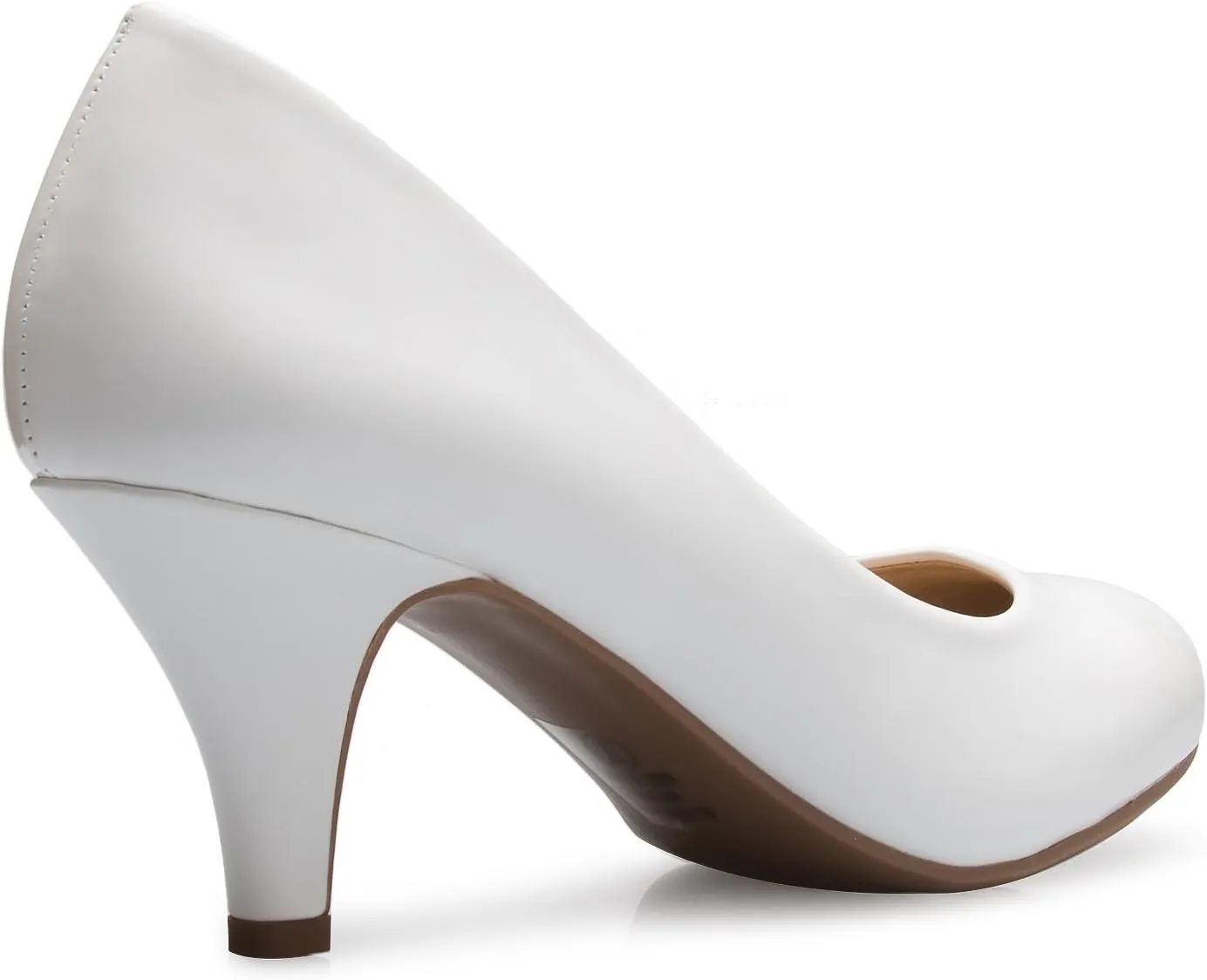 Women's Comfort Classic Round Toe Kitten Low Mid Heel Dress Pumps