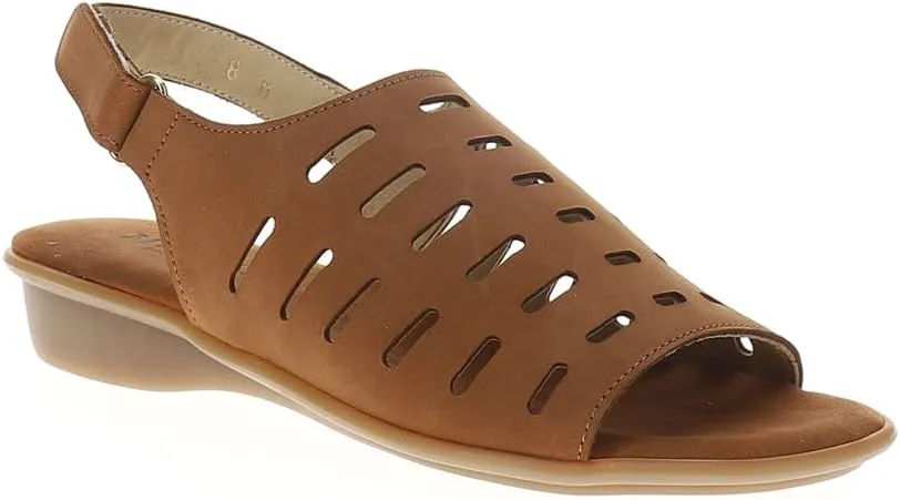 Womens Elanie Cut-Outs Slingback Casual Sandals Casual Low Heel 1-2" - Brown