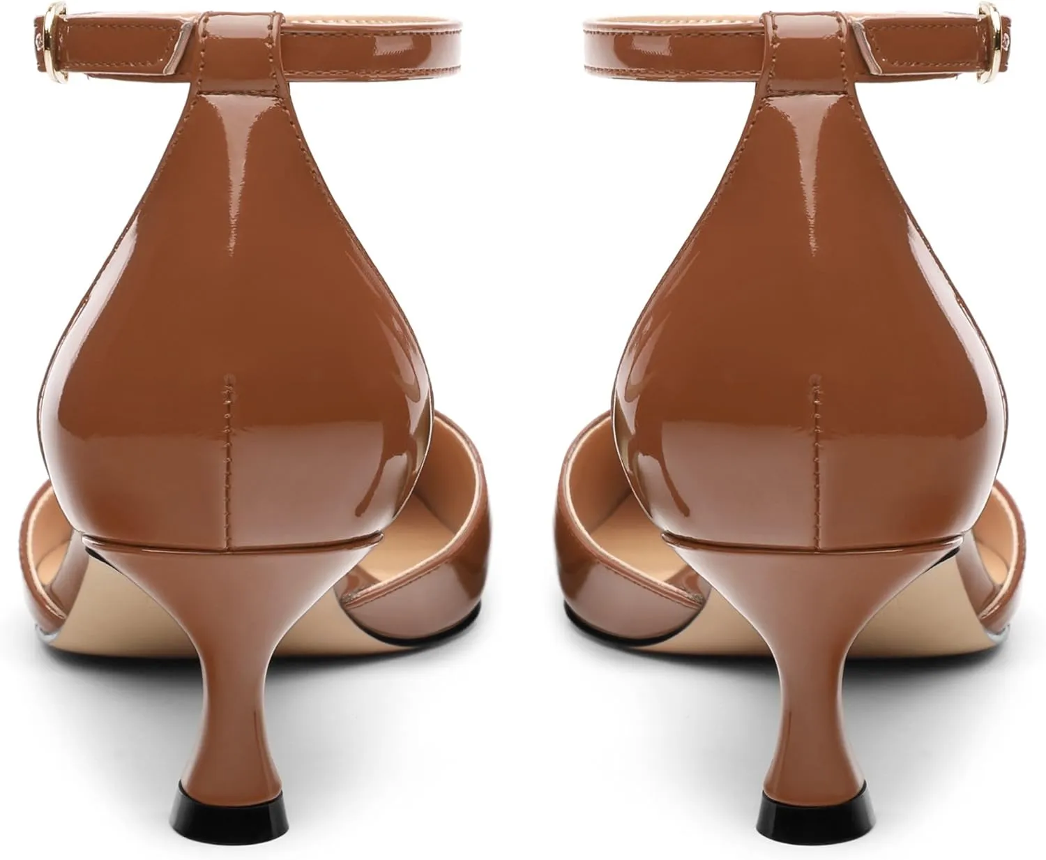 Womens Kitten Low Heels, Ankle Strap Pumps Pointed Closed Toe Heels for Women Dress Shoes Party Office Wedding 2 Inch