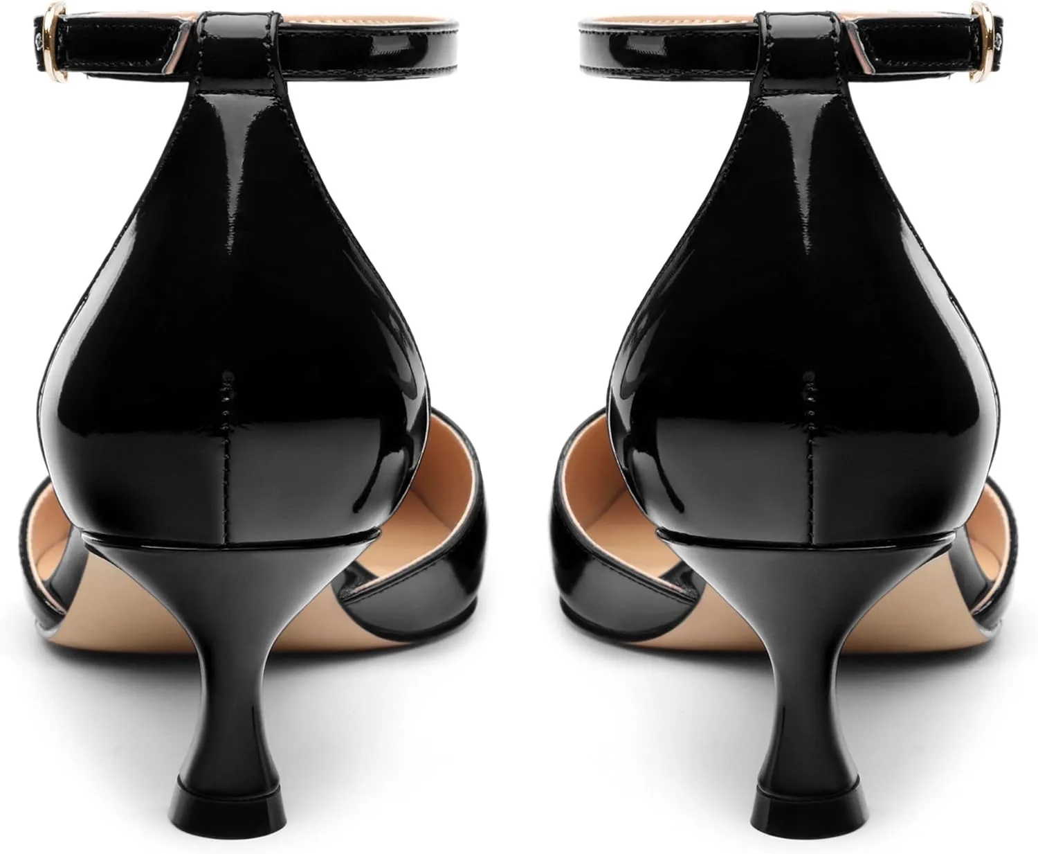 Womens Kitten Low Heels, Ankle Strap Pumps Pointed Closed Toe Heels for Women Dress Shoes Party Office Wedding 2 Inch