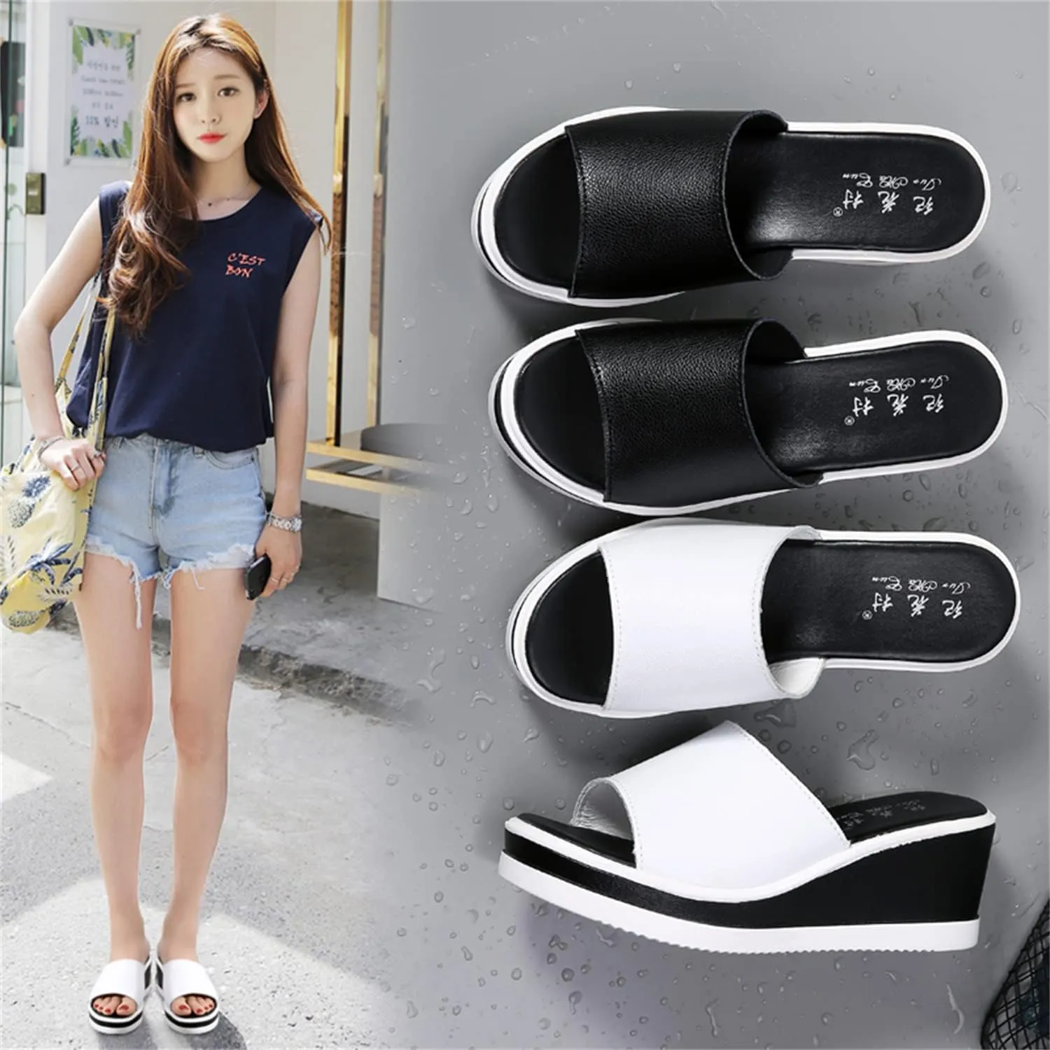 Women's Platform Sandals Casual Fashion Wedge Summer Beach Shoes Comfortable and lightweight slippers for women