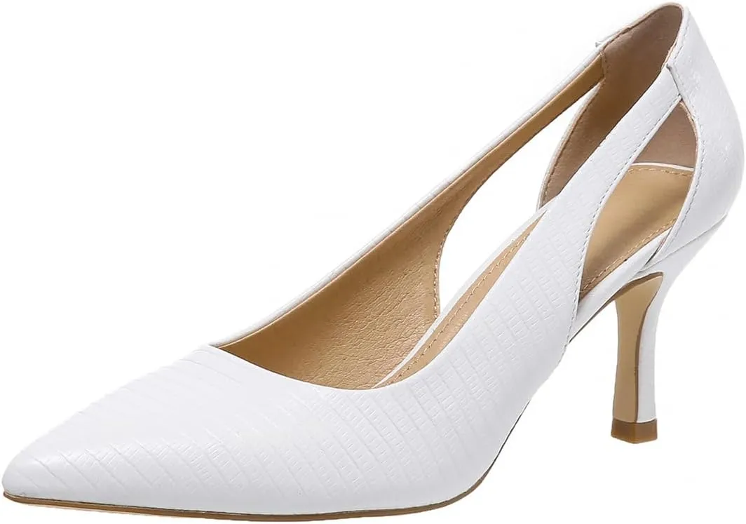 Women's Pumps Pointed Toe Pump Shoes Kitten Heel Comfort Cut Out Dress Shoes for Office Wedding Party Dressy Casual, US Size 5-11