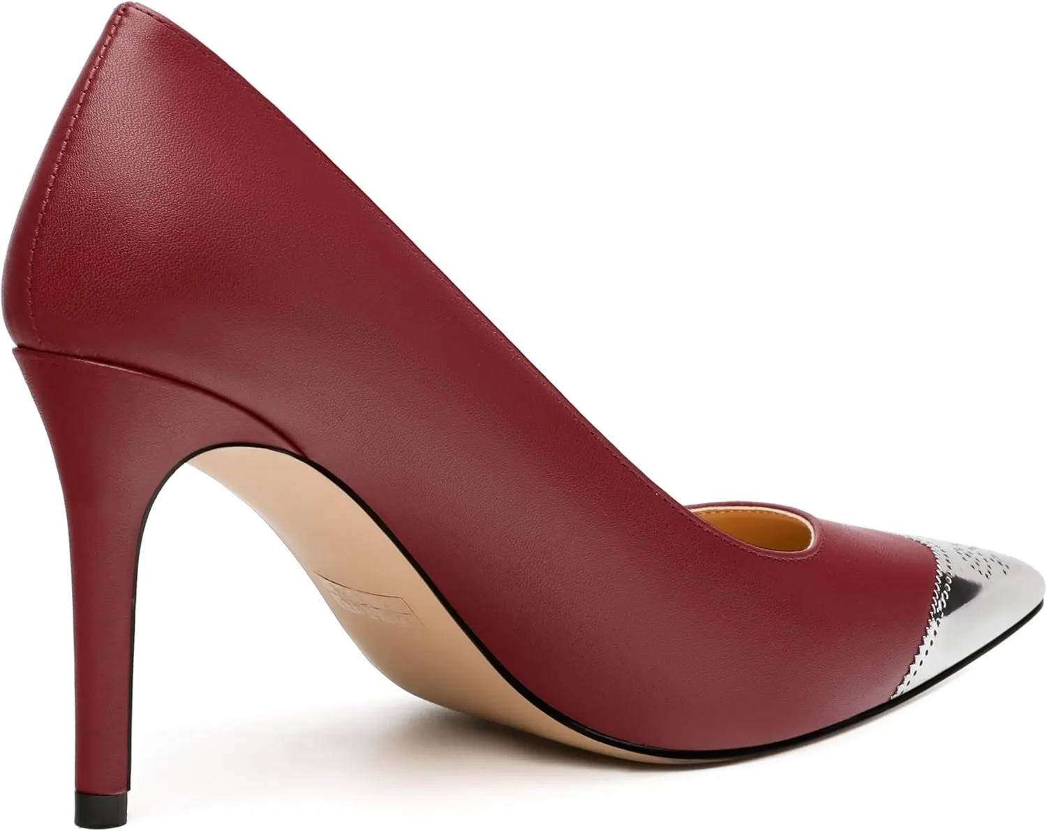Women's Pumps, Pointed Toe Stiletto High Heels, Slip On Fashion Two Toned Patchwork Pump for Women