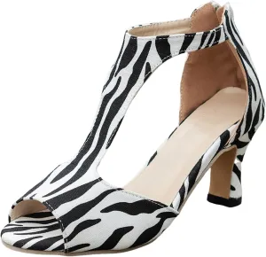 Womens Sandals Comfortable High Heels Dressy Sandals with Ankle Strap Back Zipper