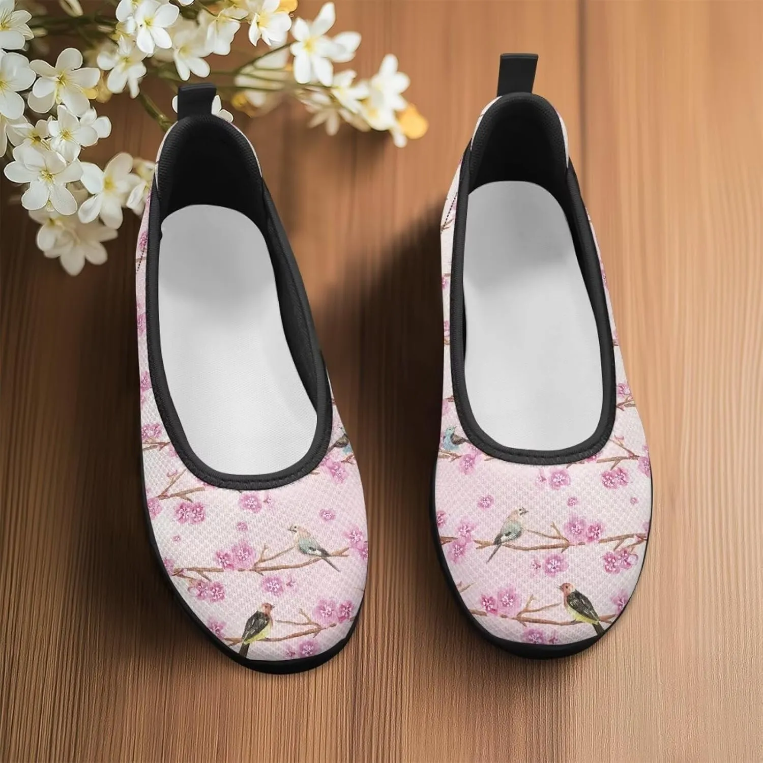 Women's Slip on Loafer Shoes Mesh Casual Ballet Flat Walking Sneakers Knit Round Toe Casual Shoes