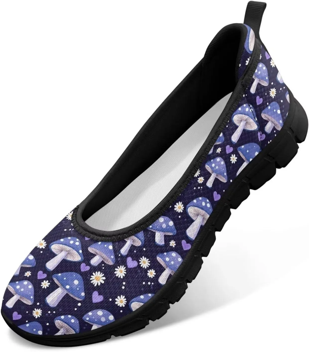 Women's Slip on Loafer Shoes Mesh Casual Ballet Flat Walking Sneakers Knit Round Toe Casual Shoes