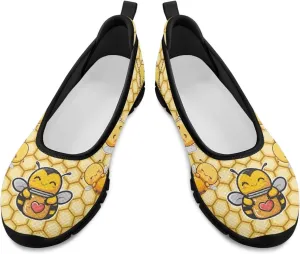 Women's Slip on Loafer Shoes Mesh Casual Ballet Flat Walking Sneakers Knit Round Toe Casual Shoes
