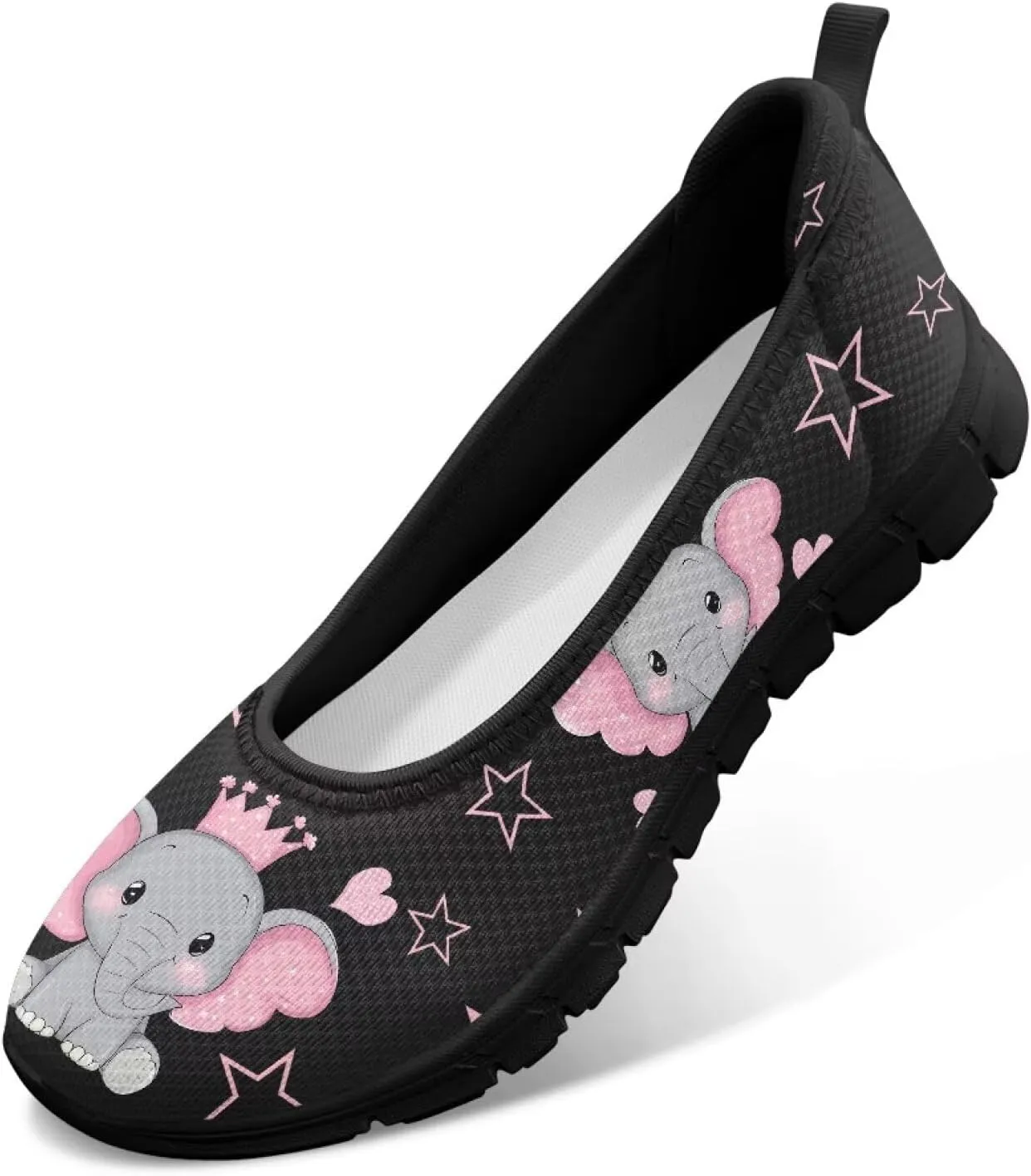 Women's Slip on Loafer Shoes Mesh Casual Ballet Flat Walking Sneakers Knit Round Toe Casual Shoes