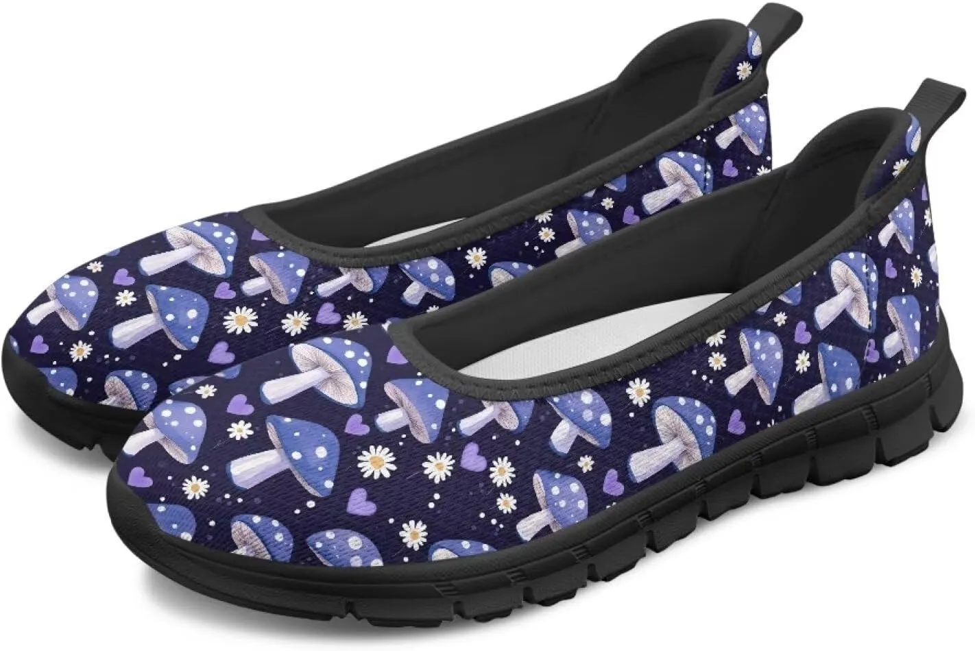 Women's Slip on Loafer Shoes Mesh Casual Ballet Flat Walking Sneakers Knit Round Toe Casual Shoes