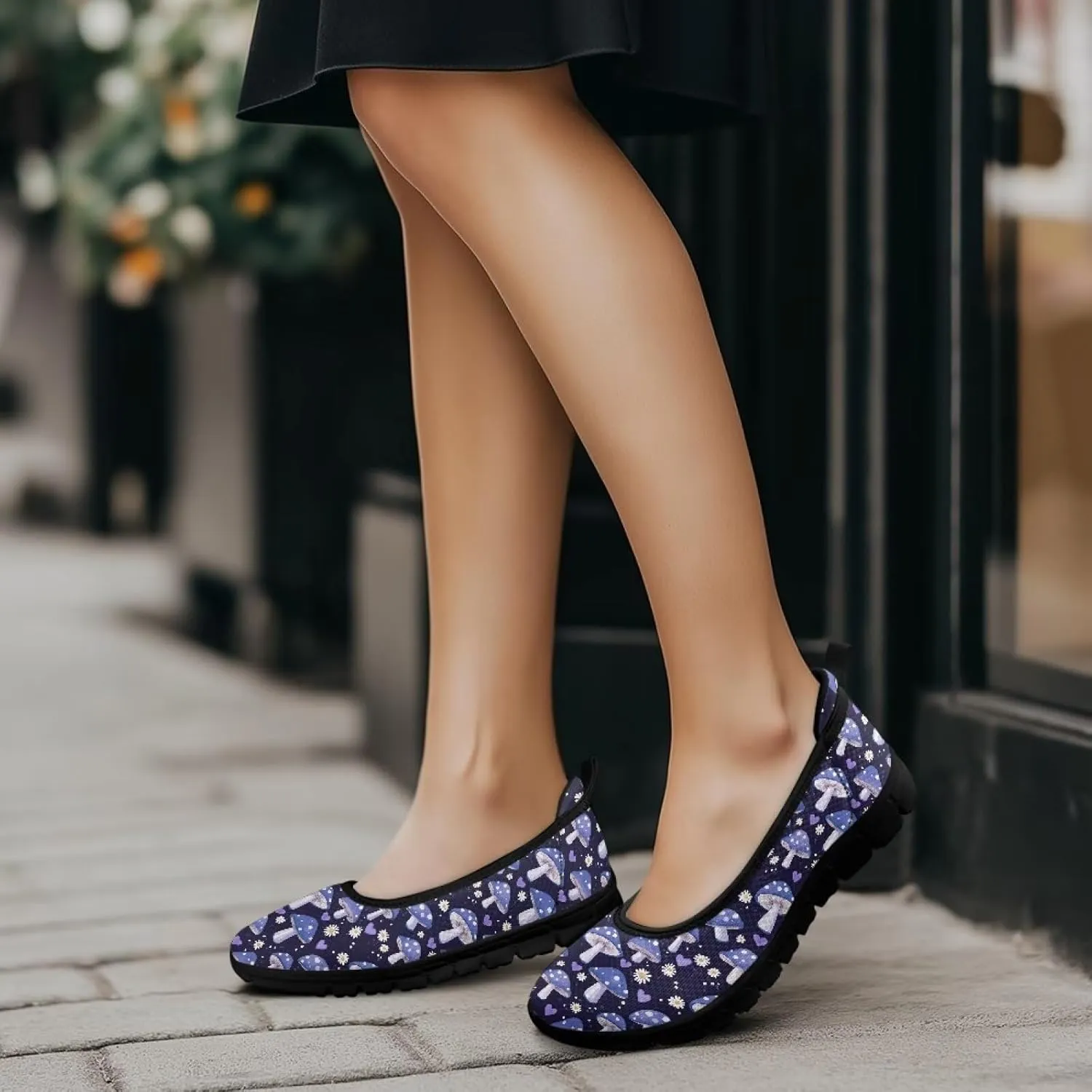 Women's Slip on Loafer Shoes Mesh Casual Ballet Flat Walking Sneakers Knit Round Toe Casual Shoes