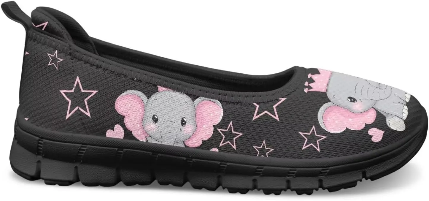 Women's Slip on Loafer Shoes Mesh Casual Ballet Flat Walking Sneakers Knit Round Toe Casual Shoes