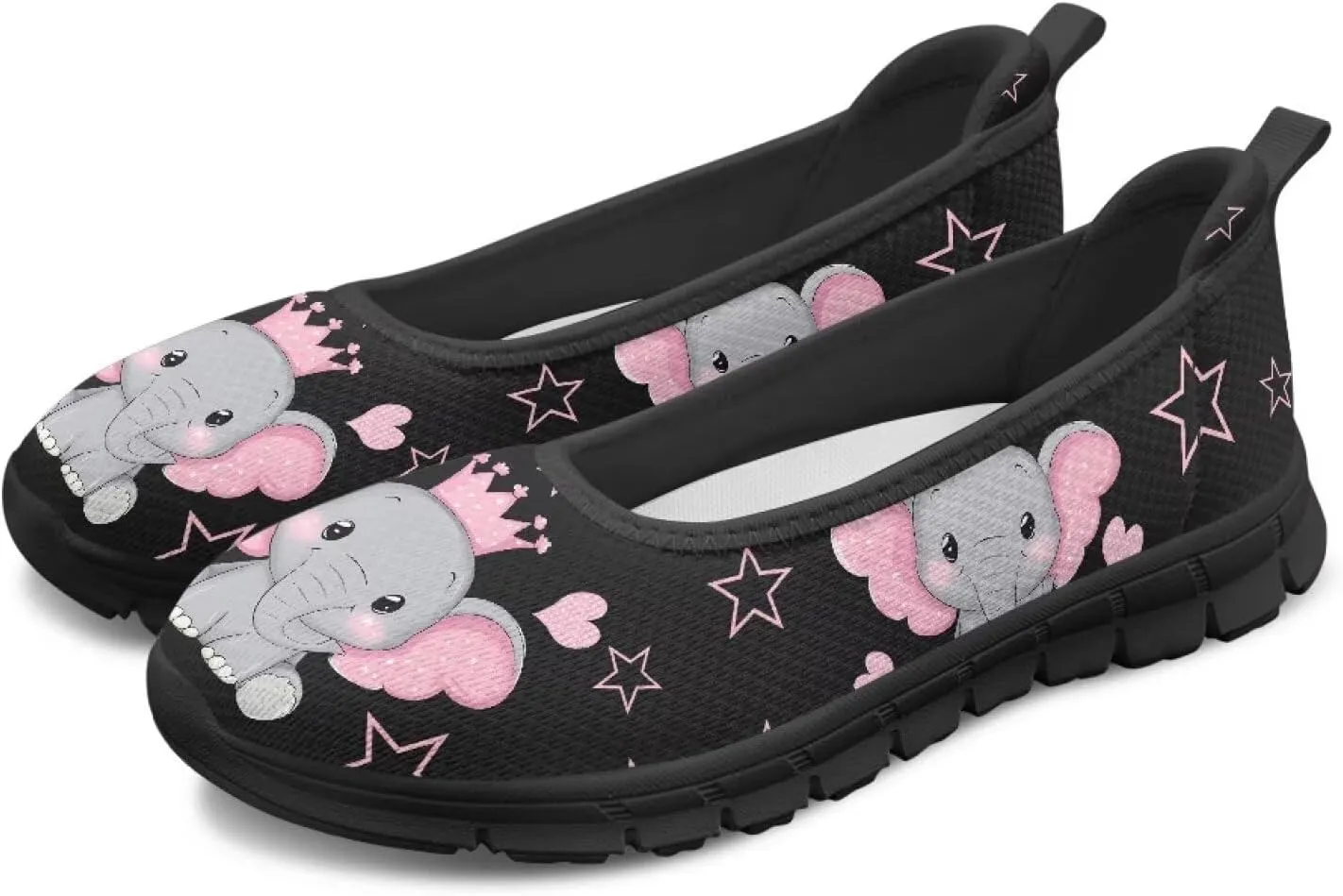 Women's Slip on Loafer Shoes Mesh Casual Ballet Flat Walking Sneakers Knit Round Toe Casual Shoes